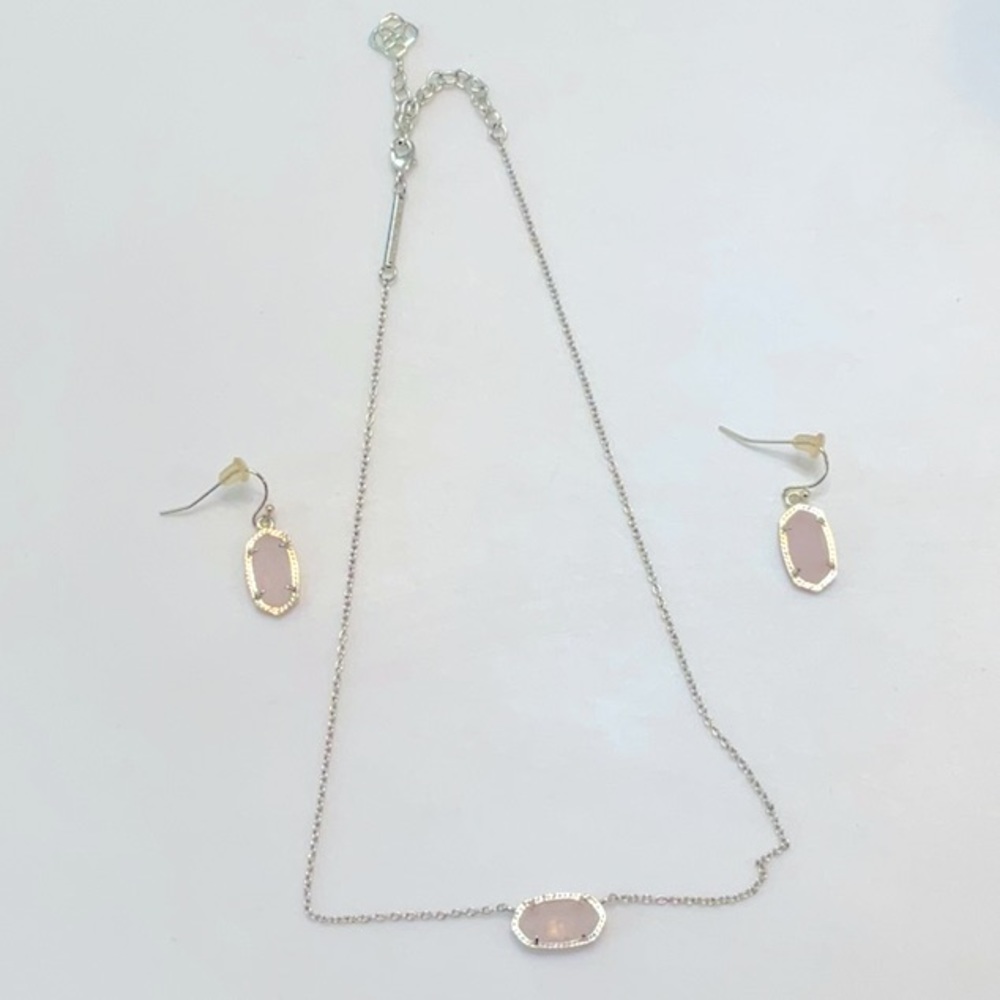 Kendra Scott Necklace and Earrings set - with Pink Stone
